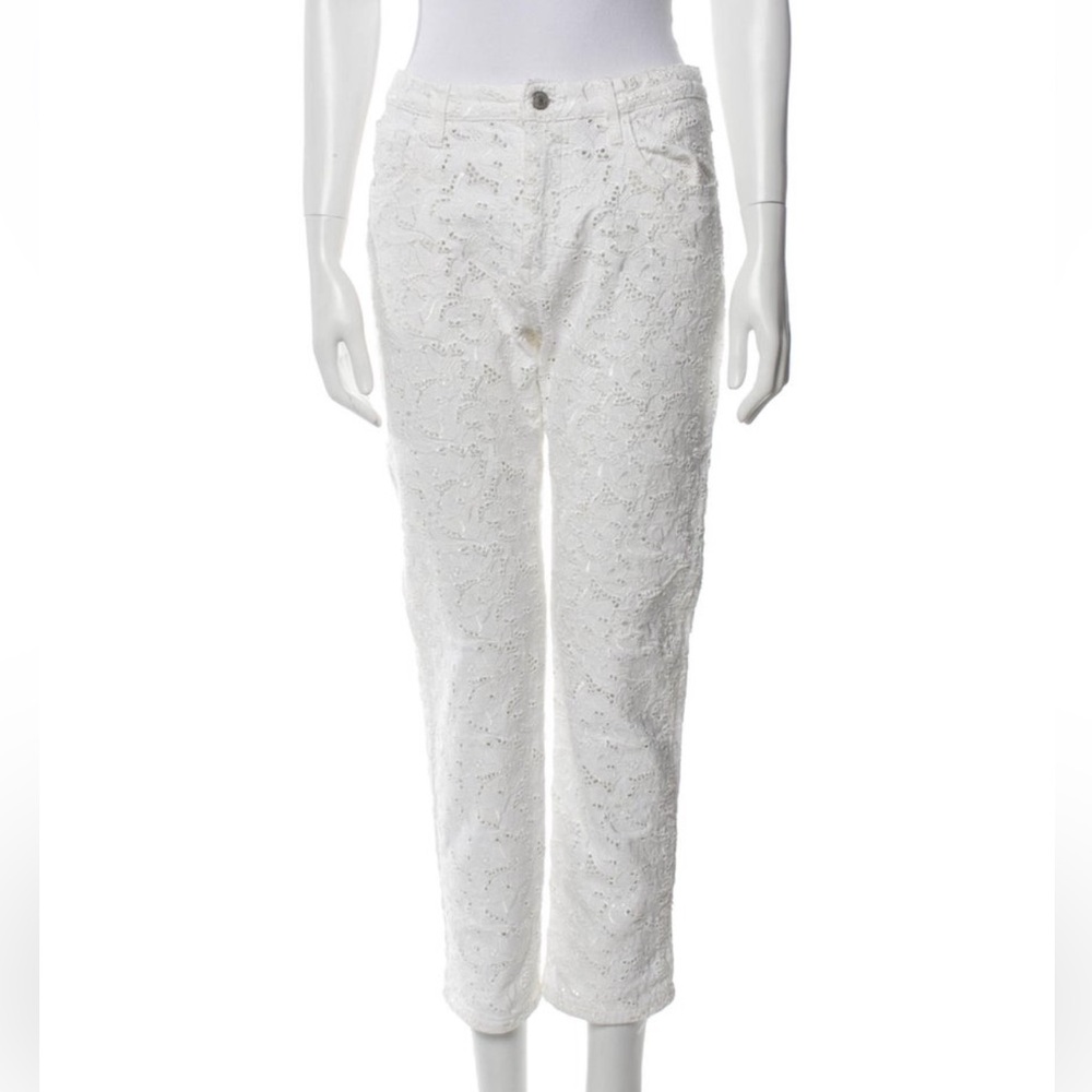 Isabel Marant Eyelet Lace Pants 🤍 White Designer Straight Leg | US 6 / FR 36